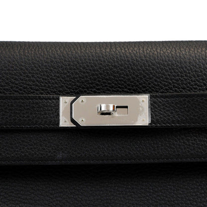 Hermes 40cm Black Togo Kelly w/ Palladium Hardware