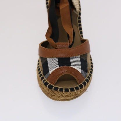 BURBERRY Nova Check High Heels Shoes Canvas 35 Brown BlackNew 47530