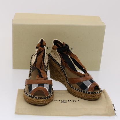 BURBERRY Nova Check High Heels Shoes Canvas 35 Brown BlackNew 47530