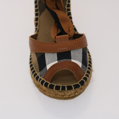 BURBERRY Nova Check High Heels Shoes Canvas 35 Brown BlackNew 47530