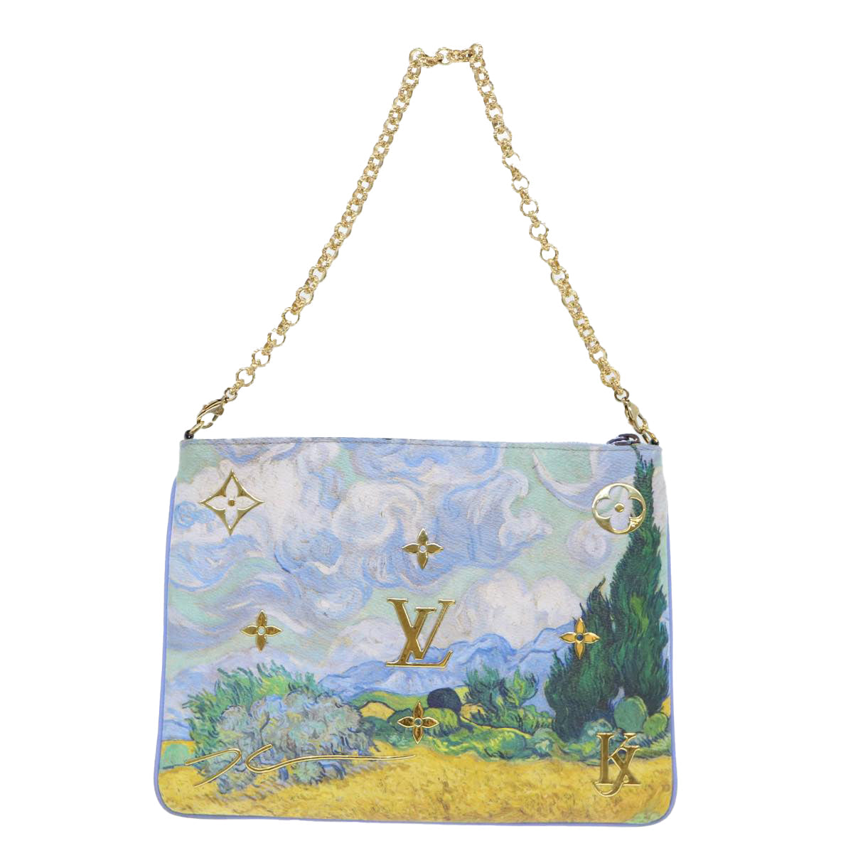 LOUIS VUITTON Masters Collection Pochette Pla Van Gogh Pouch M64620 Auth 52075A