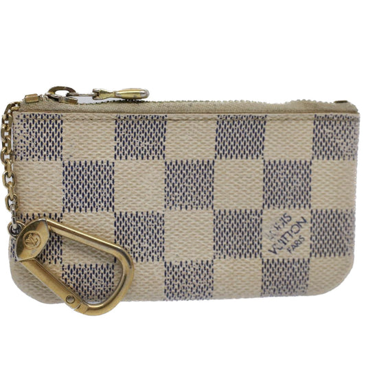 LOUIS VUITTON Damier Azur Pochette Cles Coin Purse N62659  52153