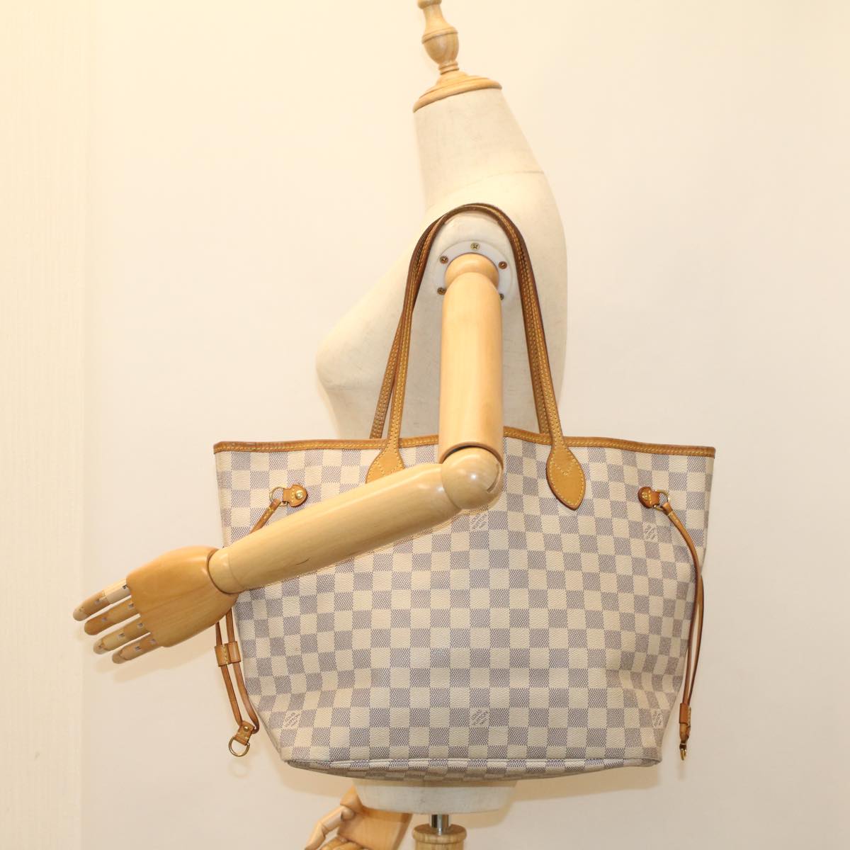 LOUIS VUITTON Damier Azur Neverfull MM Tote Bag N41605  52378