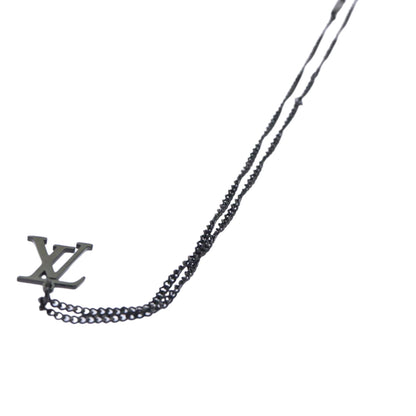 LOUIS VUITTON Adjustable Collier LV Upside Down Necklace Black M62683 Auth 52449