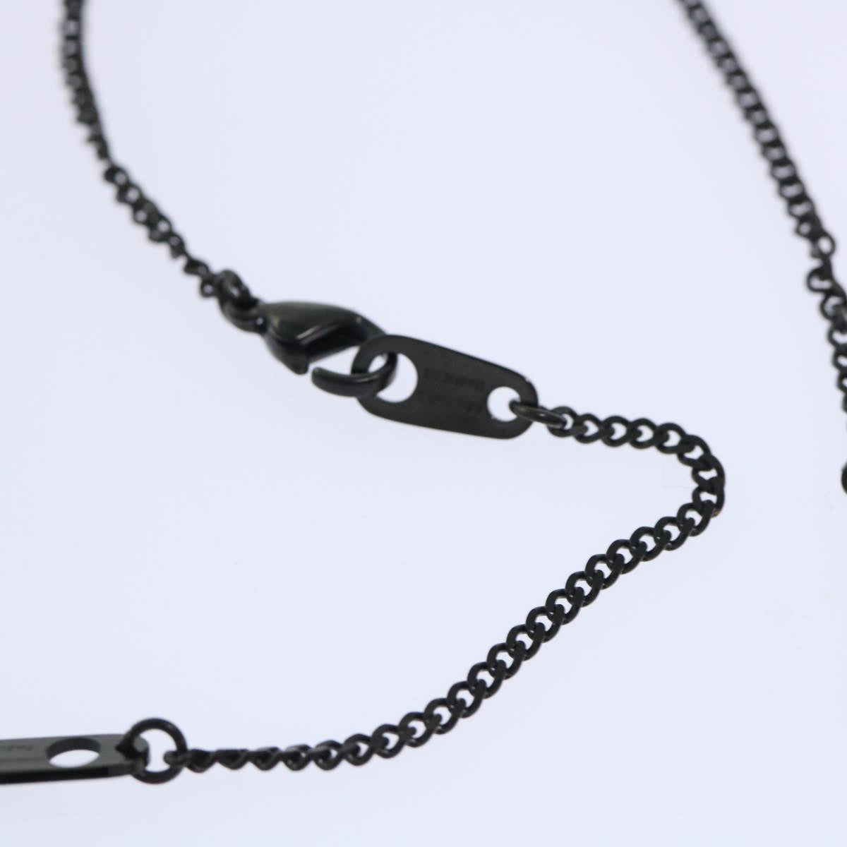 LOUIS VUITTON Adjustable Collier LV Upside Down Necklace Black M62683 Auth 52449