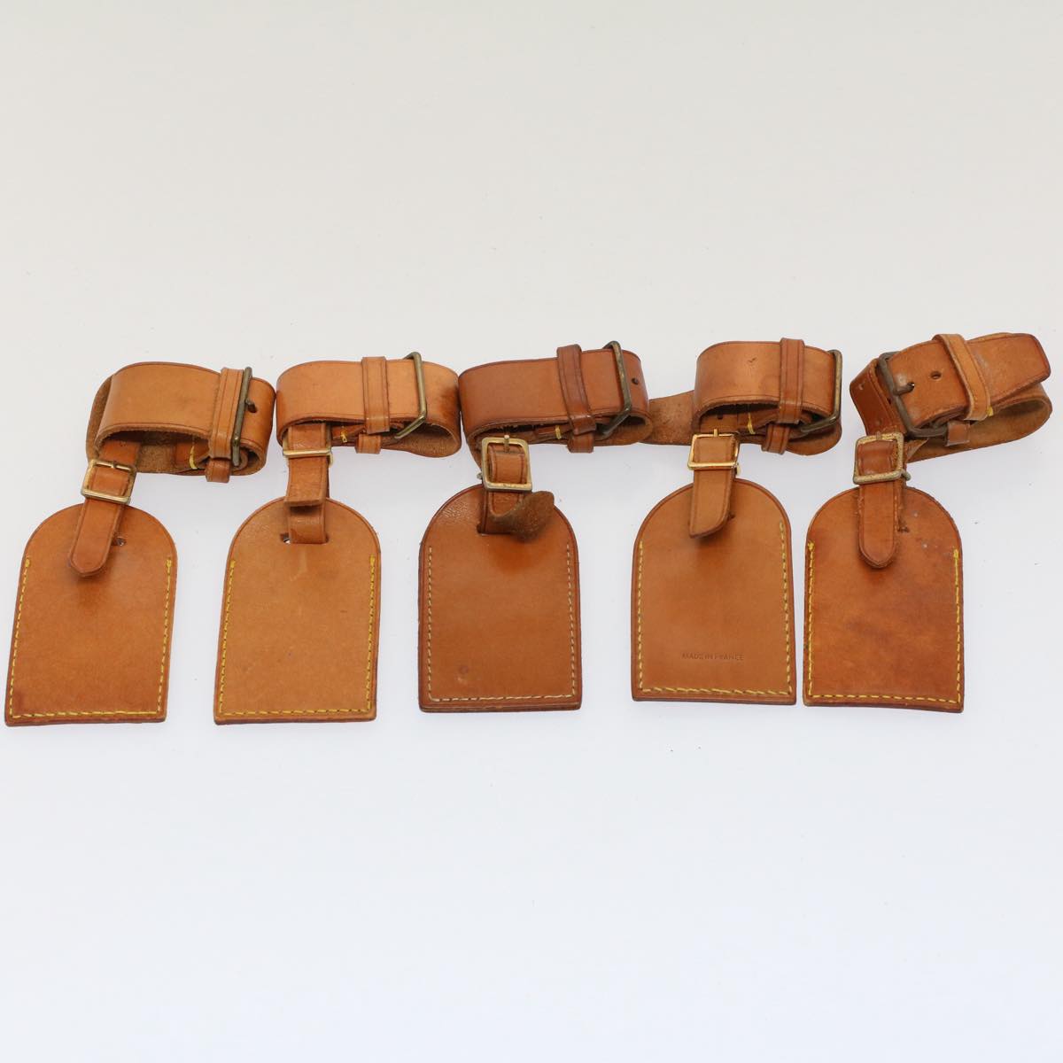 LOUIS VUITTON Powanie Name Tag Leather 10set Beige  52546