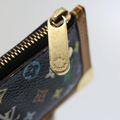 LOUIS VUITTON Monogram Multicolor Pochette Cles Purse Black M92654 Auth 52618