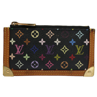 LOUIS VUITTON Monogram Multicolor Pochette Cles Purse Black M92654 Auth 52618