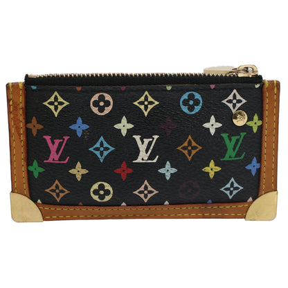 LOUIS VUITTON Monogram Multicolor Pochette Cles Purse Black M92654 Auth 52618