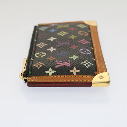 LOUIS VUITTON Monogram Multicolor Pochette Cles Purse Black M92654 Auth 52618