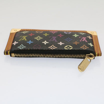 LOUIS VUITTON Monogram Multicolor Pochette Cles Purse Black M92654 Auth 52618