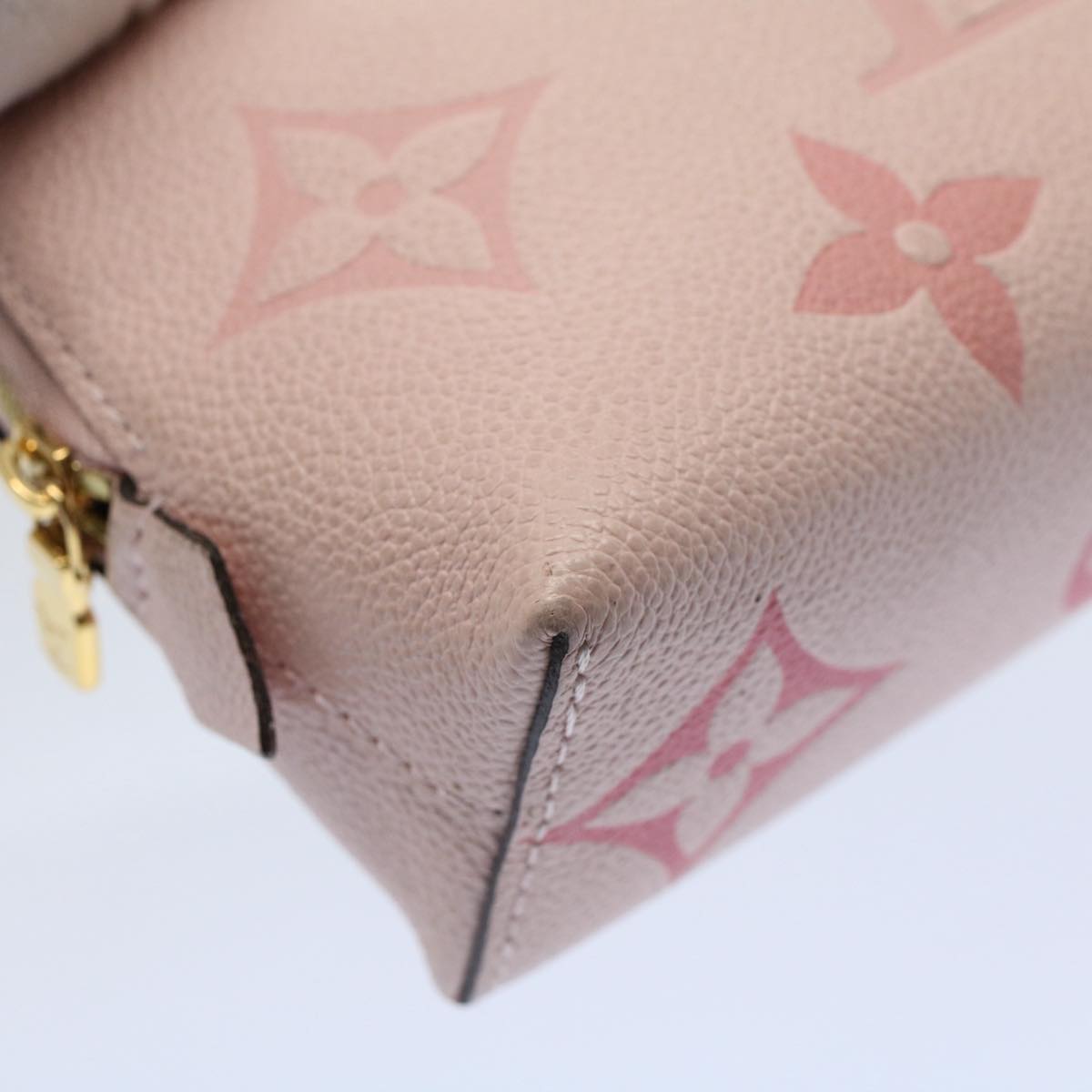 LOUIS VUITTON Monogram Empreinte Pochette Cosmetic Pouch Pink M80502 Auth 52622