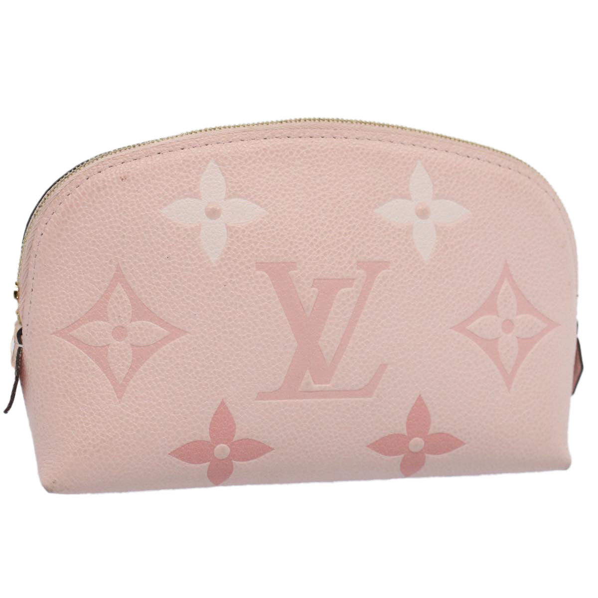 LOUIS VUITTON Monogram Empreinte Pochette Cosmetic Pouch Pink M80502 Auth 52622