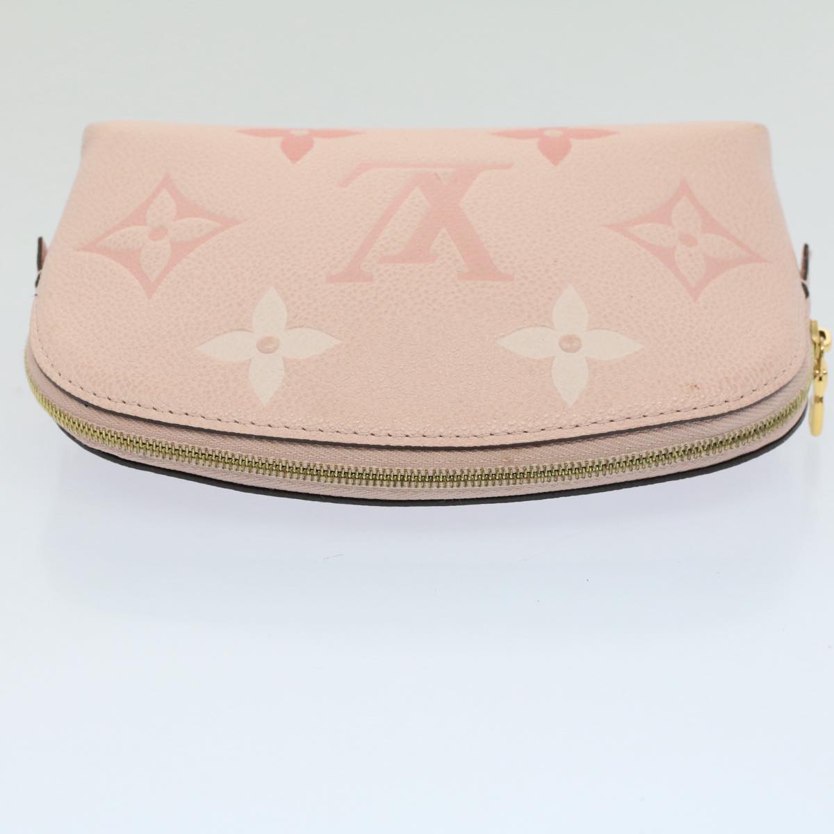 LOUIS VUITTON Monogram Empreinte Pochette Cosmetic Pouch Pink M80502 Auth 52622