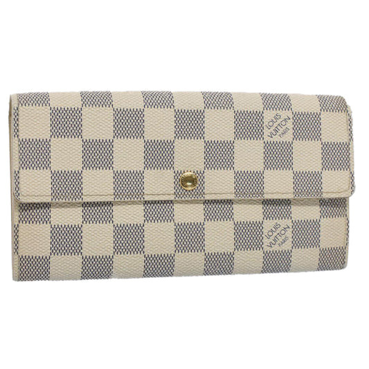 LOUIS VUITTON Damier Azur Portefeuille Sarah Long Wallet N63208  52626