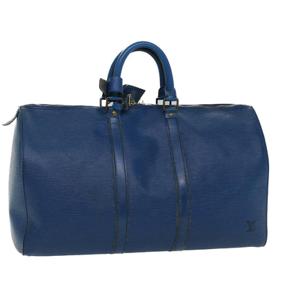 LOUIS VUITTON Epi Keepall 45 Boston Bag Blue M42975  52716