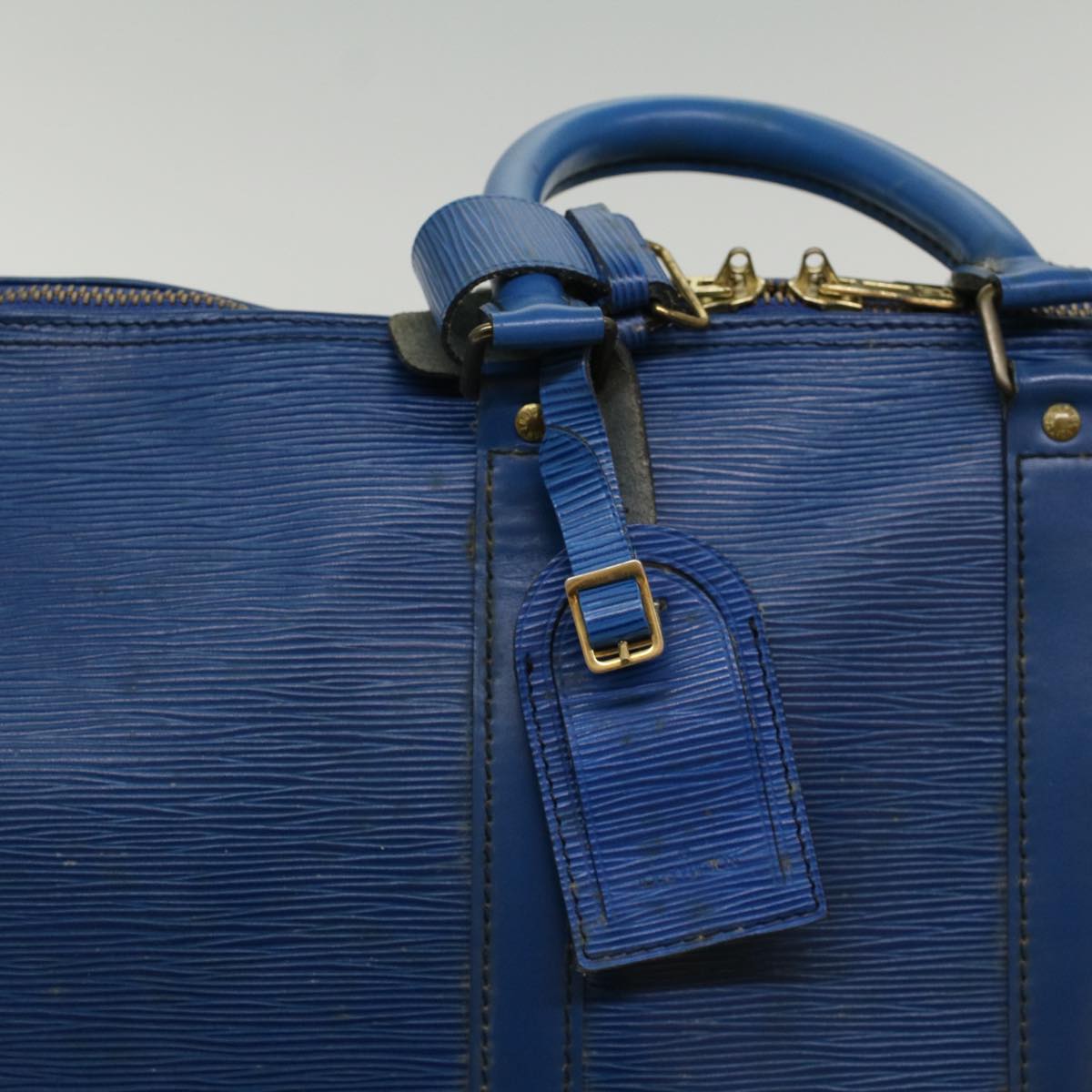 LOUIS VUITTON Epi Keepall 45 Boston Bag Blue M42975  52716