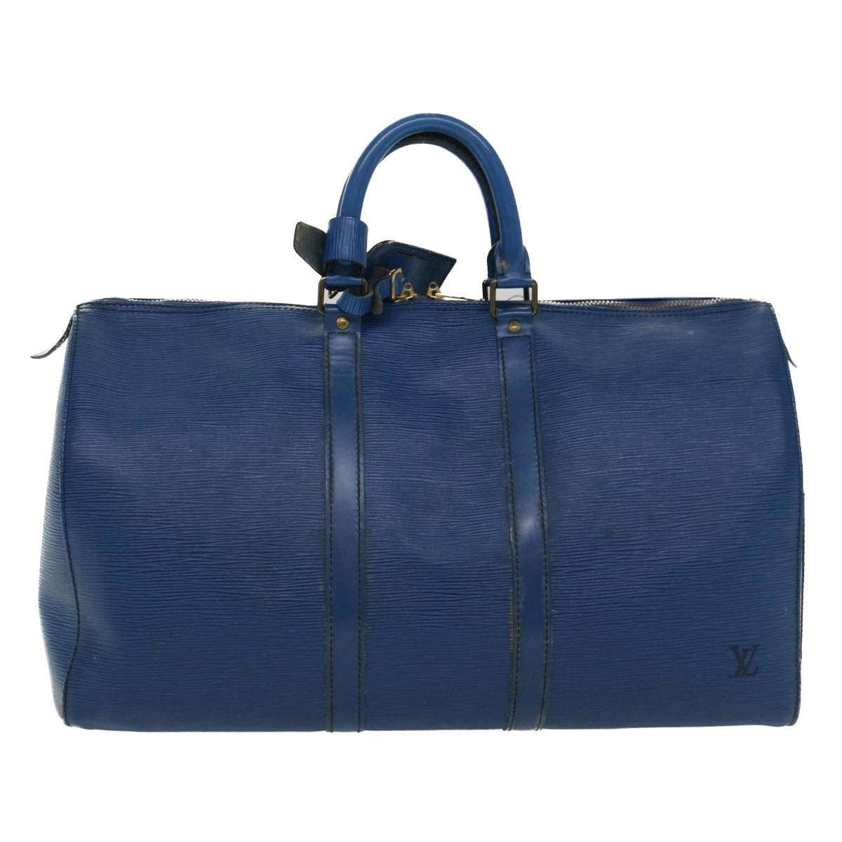 LOUIS VUITTON Epi Keepall 45 Boston Bag Blue M42975  52716