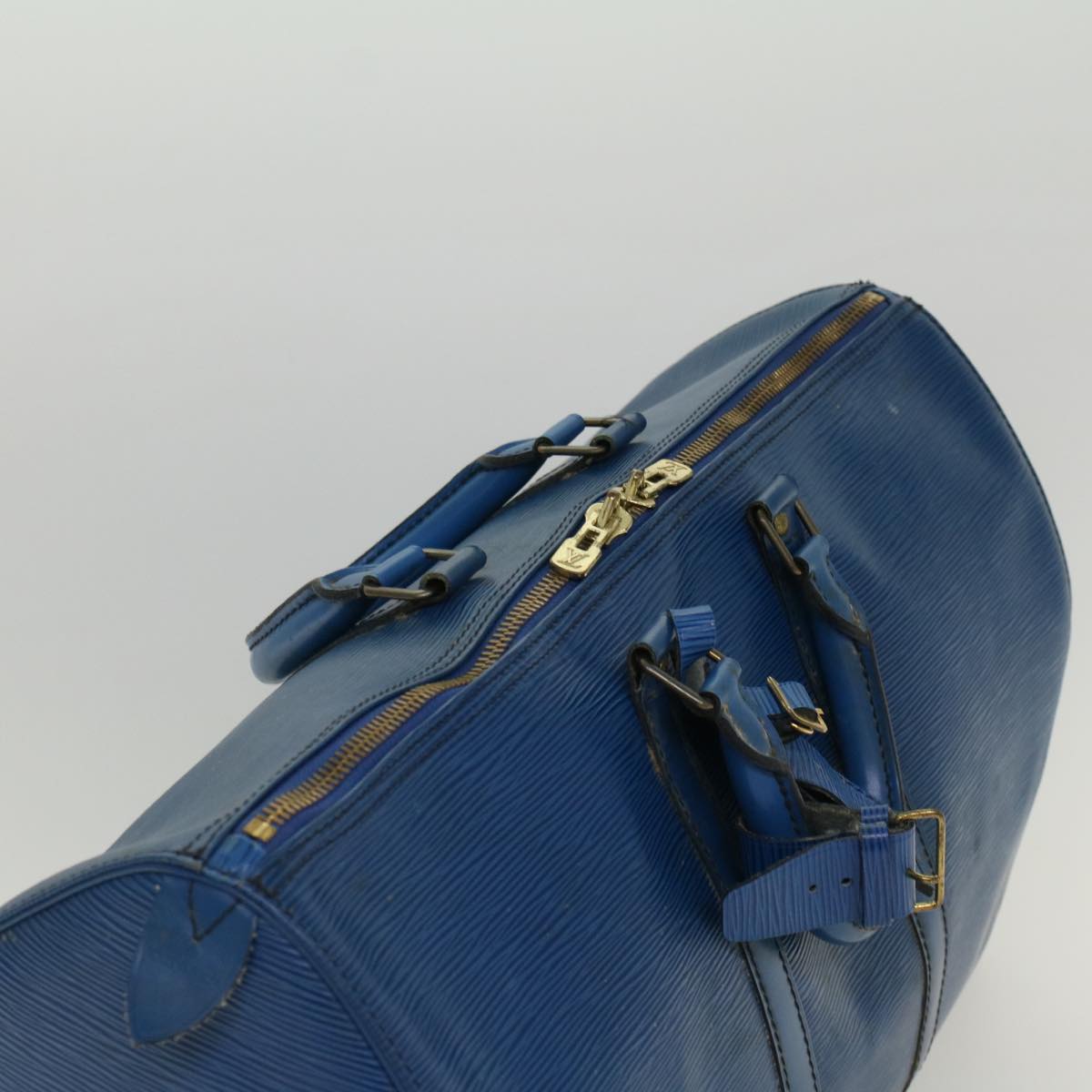 LOUIS VUITTON Epi Keepall 45 Boston Bag Blue M42975  52716