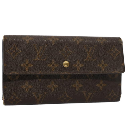 LOUIS VUITTON Monogram Portefeuille International Long Wallet M61217 Auth 52793