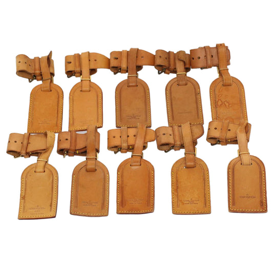 LOUIS VUITTON Powanie Name Tag Leather 10set Beige  52818