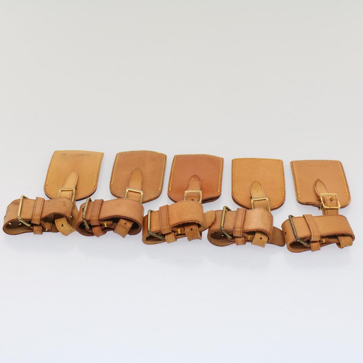 LOUIS VUITTON Powanie Name Tag Leather 10set Beige  52818