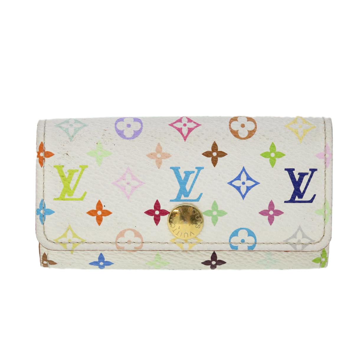 LOUIS VUITTON Monogram Multicolor Multi Cles 4 Key Case White M60043 Auth 52905