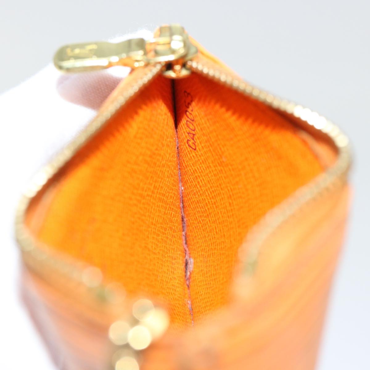 LOUIS VUITTON Epi Pochette Cles Coin Purse Orange Mandarin M6380H  52915