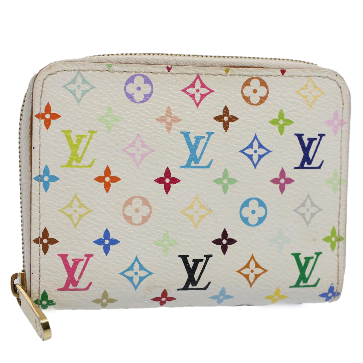 LOUIS VUITTON Monogram Multicolor Zippy Coin Purse White M66548  53412