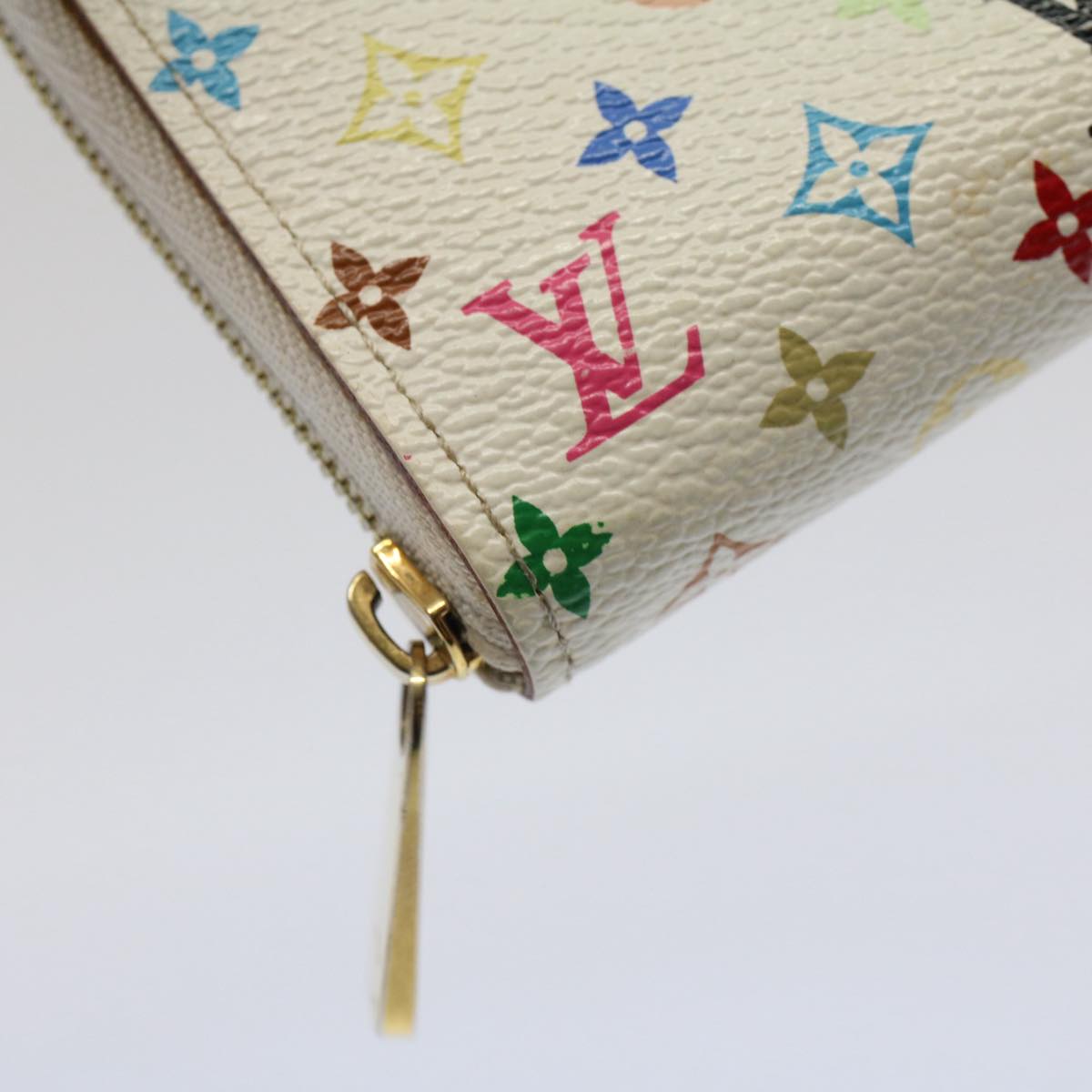 LOUIS VUITTON Monogram Multicolor Zippy Coin Purse White M66548  53412