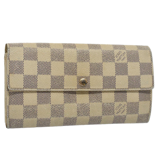 LOUIS VUITTON Damier Azur Portefeuille Sarah Long Wallet N63208  54089