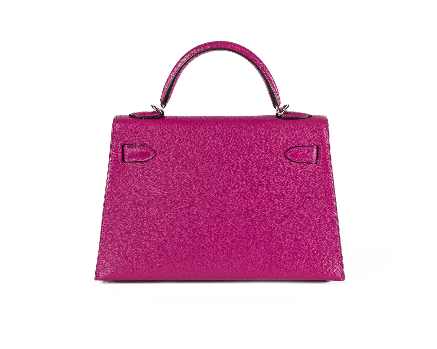 Hermes 20cm Rose Pourpre Chevre Mini Kelly w/ Palladium Hardware