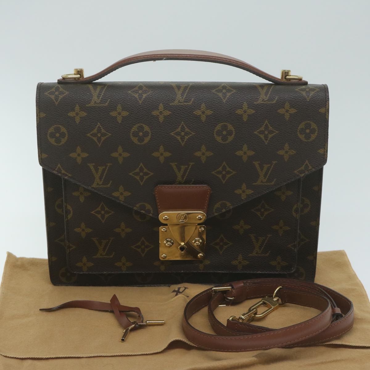 LOUIS VUITTON Monogram Monceau 28 Hand Bag 2way M51185  64064