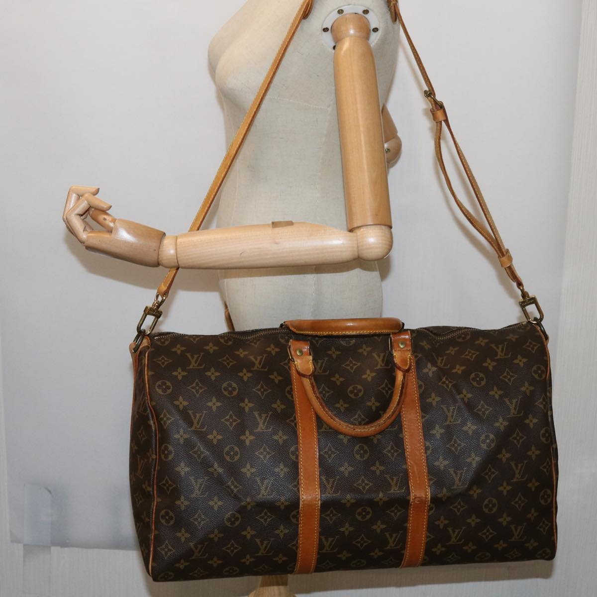 LOUIS VUITTON Monogram Keepall Bandouliere 50 Boston Bag M41416  64105