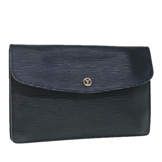 LOUIS VUITTON Epi Montaigne 23 Clutch Bag Black M52662  64390