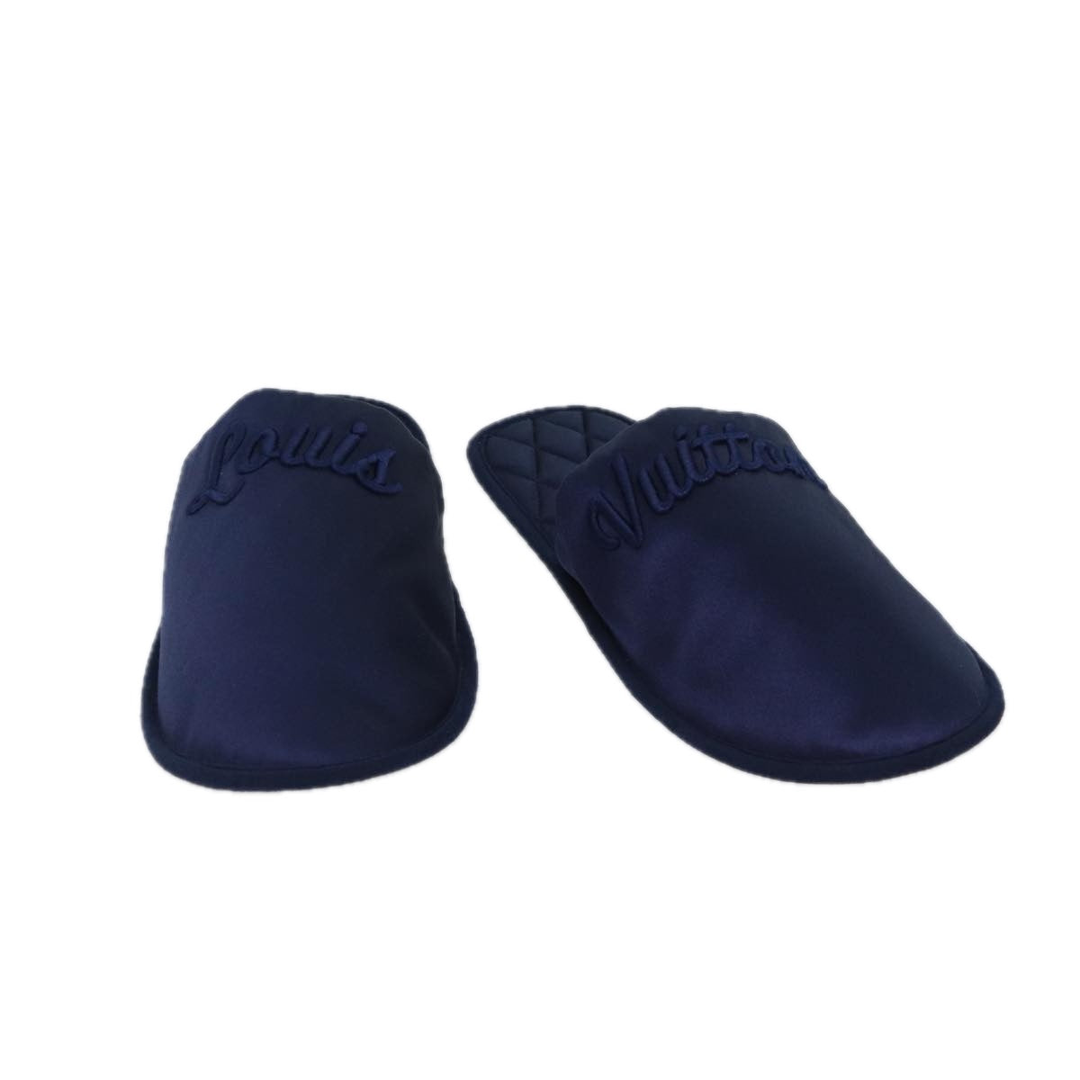 LOUIS VUITTON Slipper shoes Satin 36-37 Navy  70360