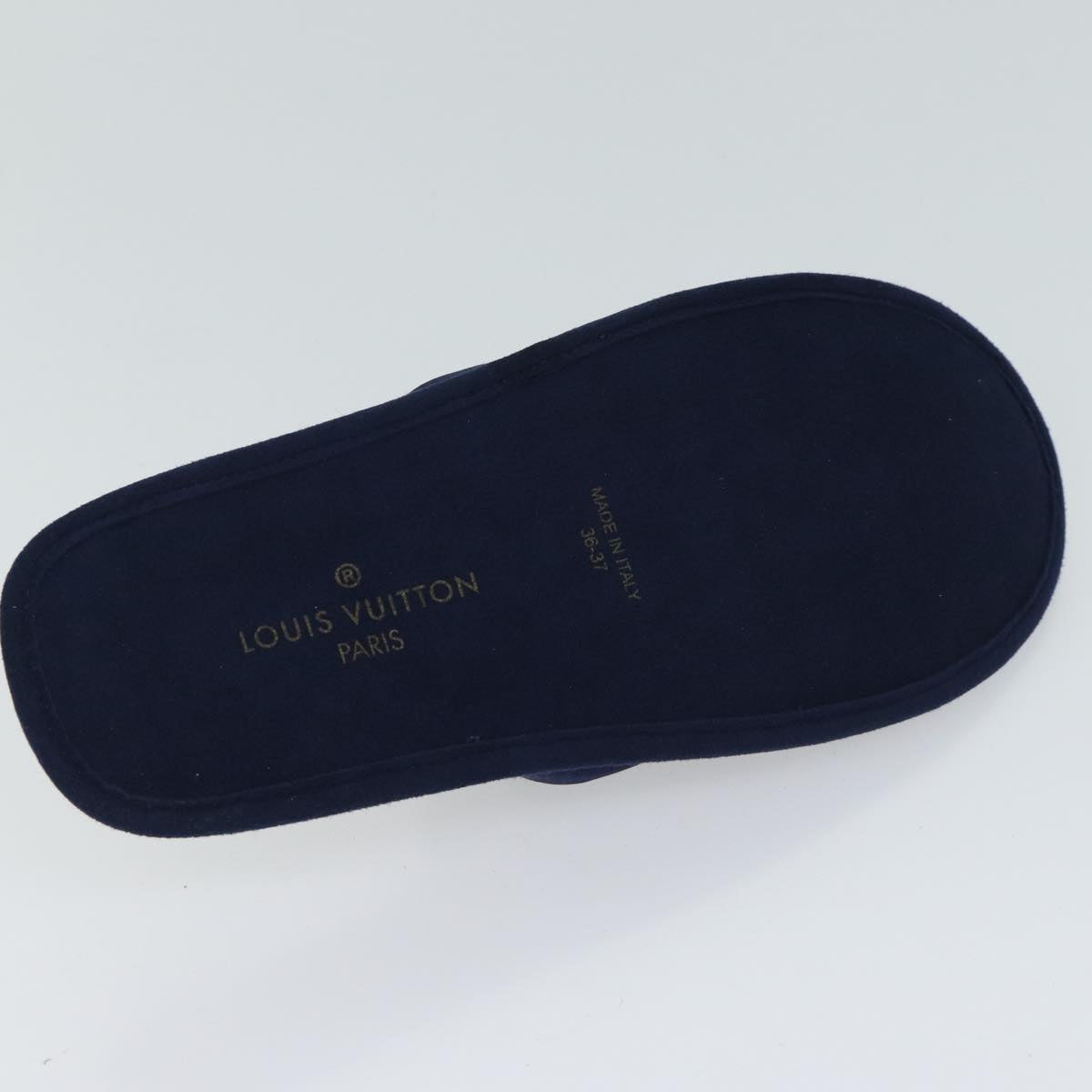 LOUIS VUITTON Slipper shoes Satin 36-37 Navy  70360