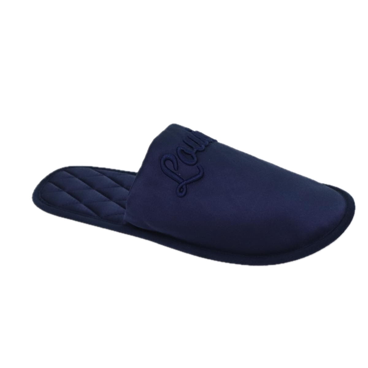 LOUIS VUITTON Slipper shoes Satin 36-37 Navy  70360