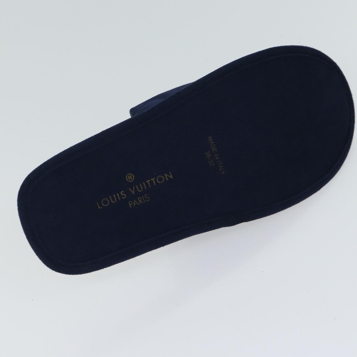 LOUIS VUITTON Slipper shoes Satin 36-37 Navy  70360