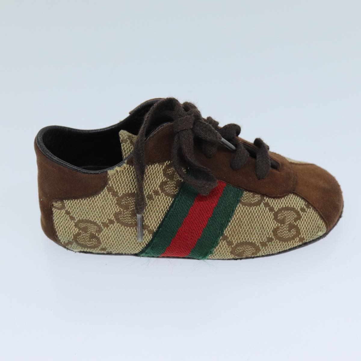 GUCCI GG Canvas Web Sherry Line Baby Shoes Beige Red Green 72077