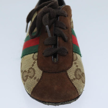 GUCCI GG Canvas Web Sherry Line Baby Shoes Beige Red Green 72077