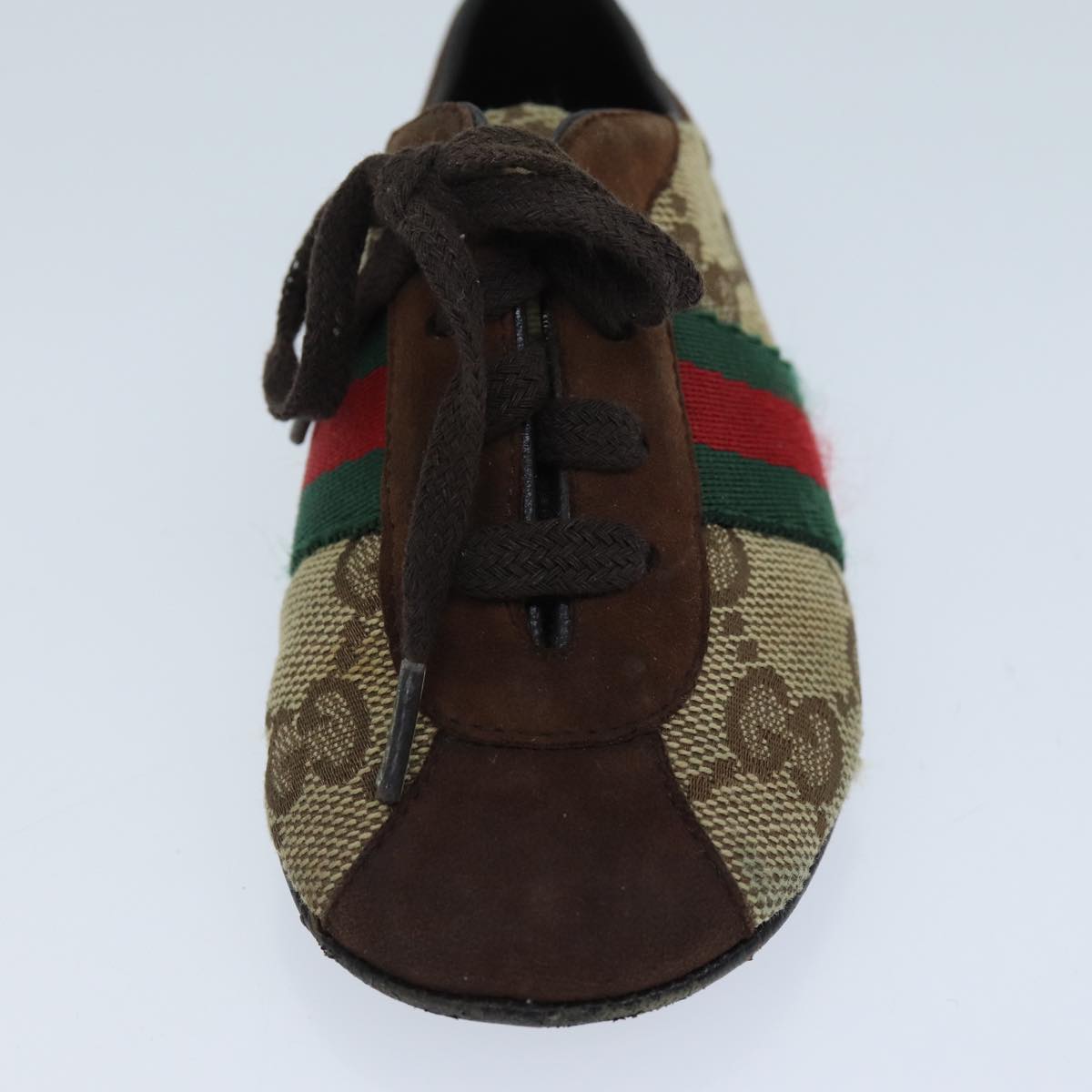 GUCCI GG Canvas Web Sherry Line Baby Shoes Beige Red Green 72077