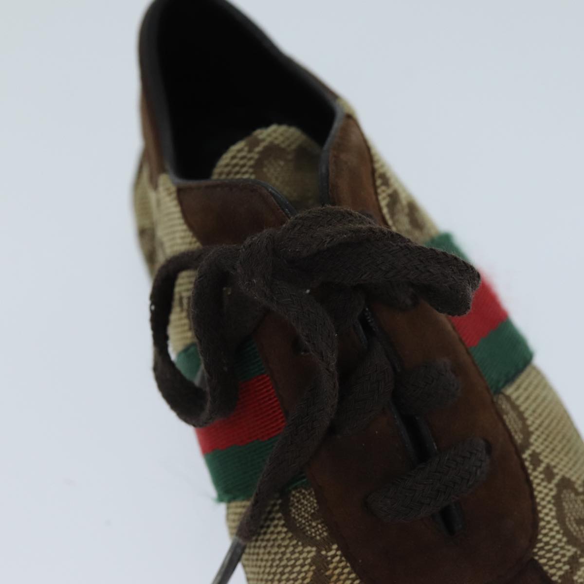 GUCCI GG Canvas Web Sherry Line Baby Shoes Beige Red Green 72077