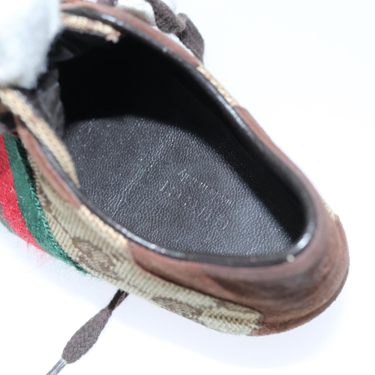 GUCCI GG Canvas Web Sherry Line Baby Shoes Beige Red Green 72077