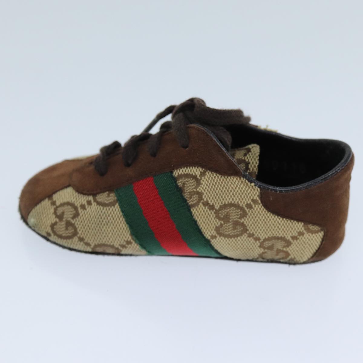 GUCCI GG Canvas Web Sherry Line Baby Shoes Beige Red Green 72077