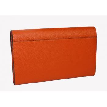 Hermes Wallet H569 Ladies Lambskin Orange