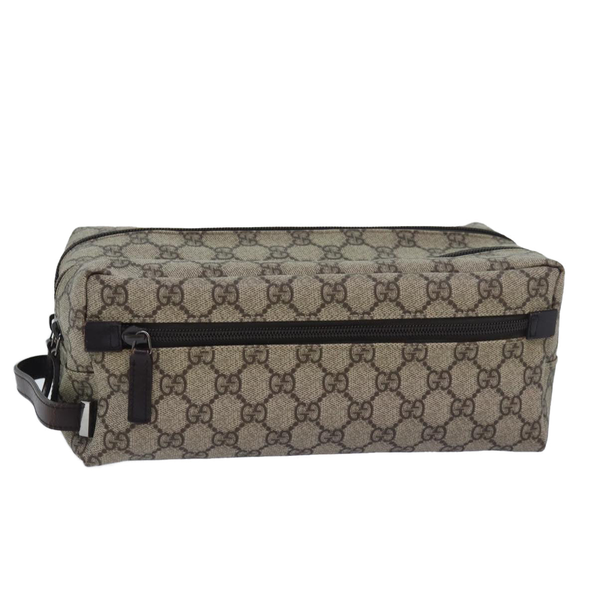 GUCCI GG Supreme Shoes case Pouch PVC Leather Beige 02888 83137