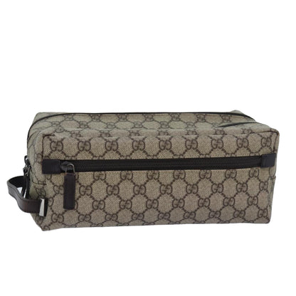 GUCCI GG Supreme Shoes case Pouch PVC Leather Beige 02888 83137