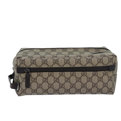 GUCCI GG Supreme Shoes case Pouch PVC Leather Beige 02888 83137