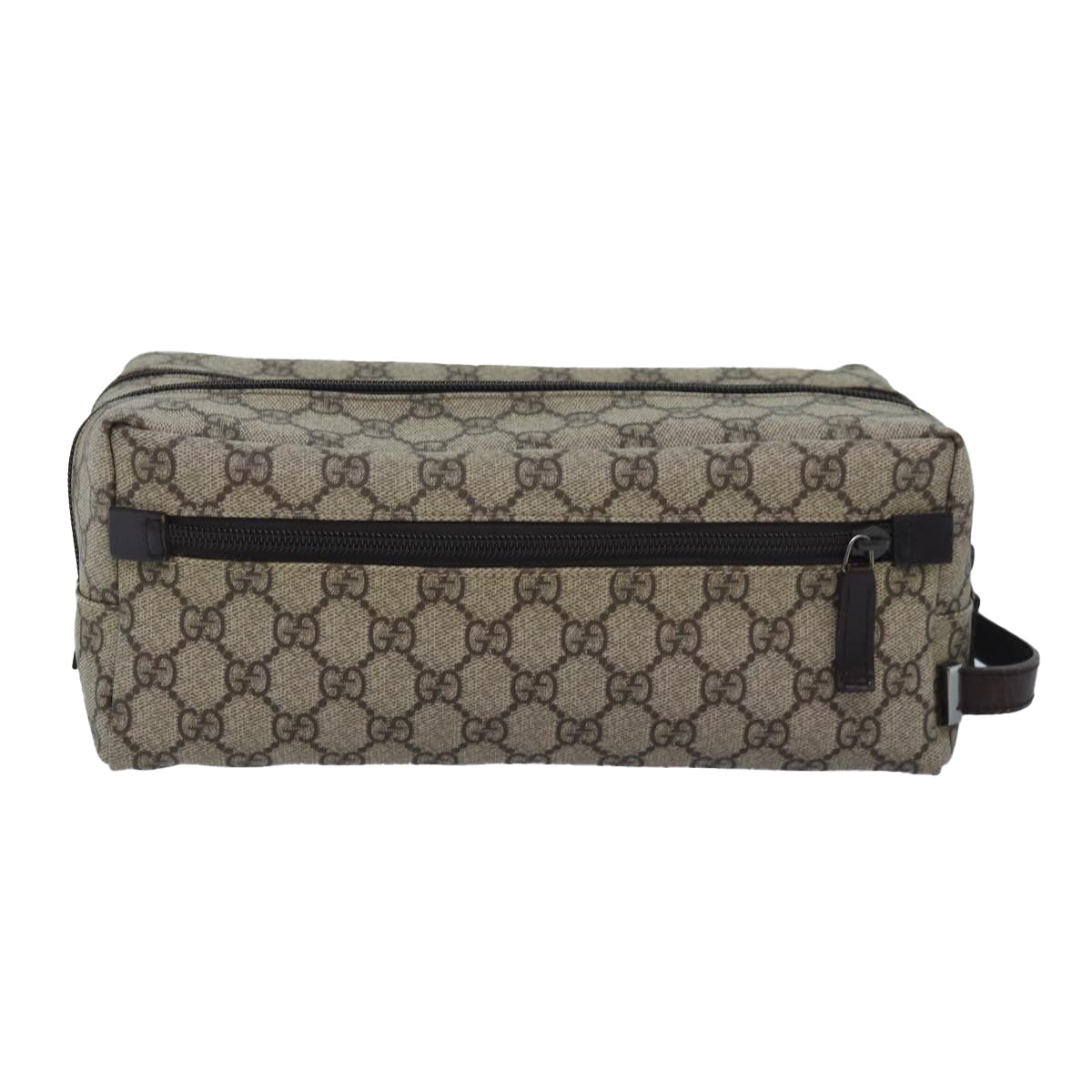 GUCCI GG Supreme Shoes case Pouch PVC Leather Beige 02888 83137